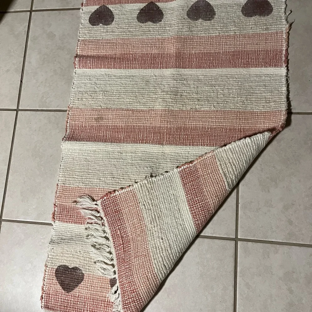 Small Heart shaped designs Area rug, Firm Price!